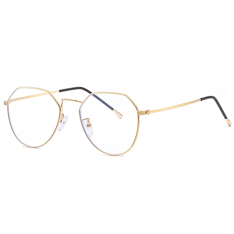 

RENNES [RTS] Fashion trend light polygonal spectacle metal optical anti blue glasses, Customize color