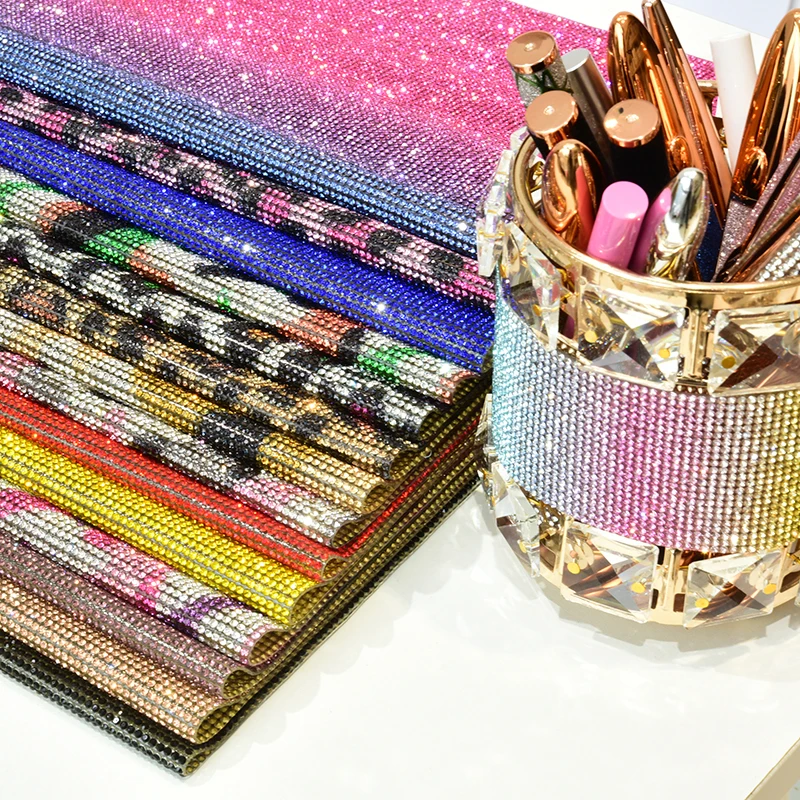 

High Quality Hot Fix Rhinestone Sheets Shiny Crystal Rhinestone Mesh For Clothing Decoration, Colorful
