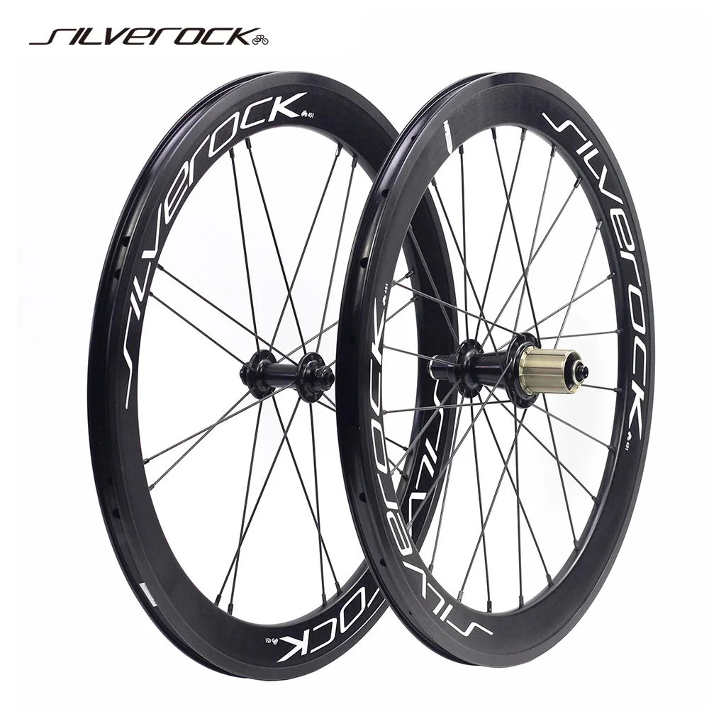 

SILVEROCK SR42 Alloy Wheels 20" 406 451 1 1/8 Rim V Caliper Brake Aero High 42mm for Fnhon Blast Folding Minivelo Bike Wheelset