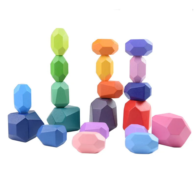 

Wooden Balancing Stones - Montessori Toys for 3 4 5 Year Old Kids and Toddlers Learning Sensory Toy