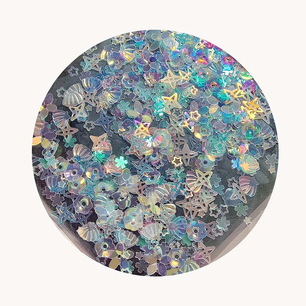 Random Mixed Rainbow Color Sequins and Spangles Beads Multicolor Glitters Sequins for Crafts Sewing DIY Decoration