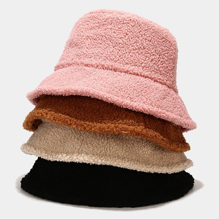 

Free shipping chapeau bob femme customization towelling polar fleece plush 2021winter fuzzy terry towel bucket hat wholesale, Many