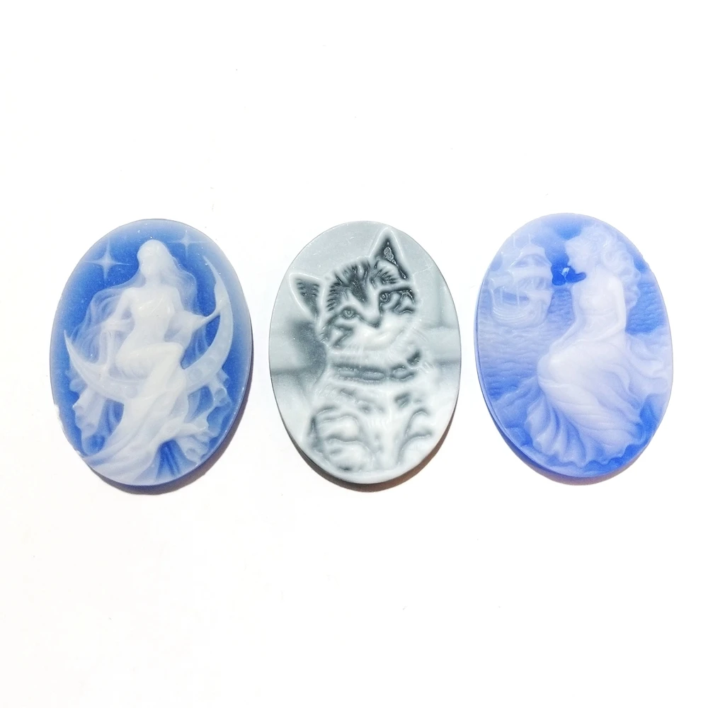 

High Quality Wholesale Carved Agate Cameo Cabochon Stone Natural Stone Pendants for 925 sterling Silver Necklace Jewelry, Multi