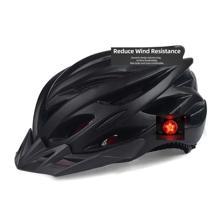 

Lightweight LOGO riding helmet with rear taillight warning is CE certified casco bicicleta