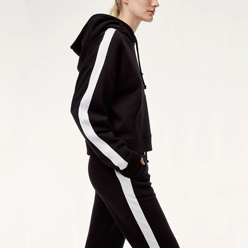 

Custom Dog Offwhite Crop Hoodie and Sweat Pants Unisex Hoodies with Joggers Set, Customized colors