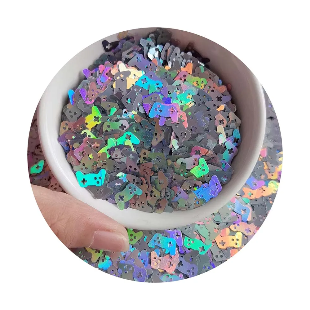 Laser Flakes Gamepad Sticker Charms Slime Filler DIY Sequins Craft Materials Sparkles for Fashion Accessories