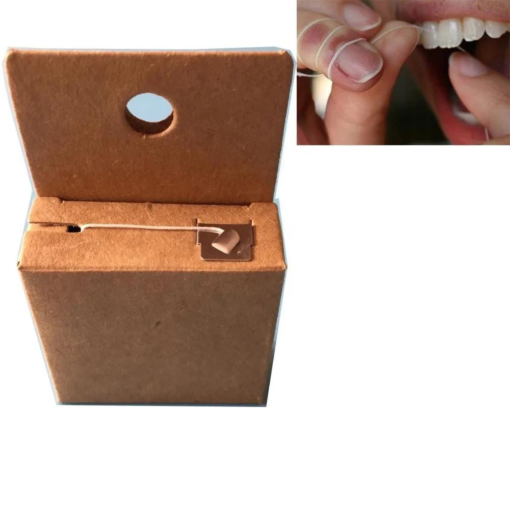 

zero waste silk dental floss in kraft box