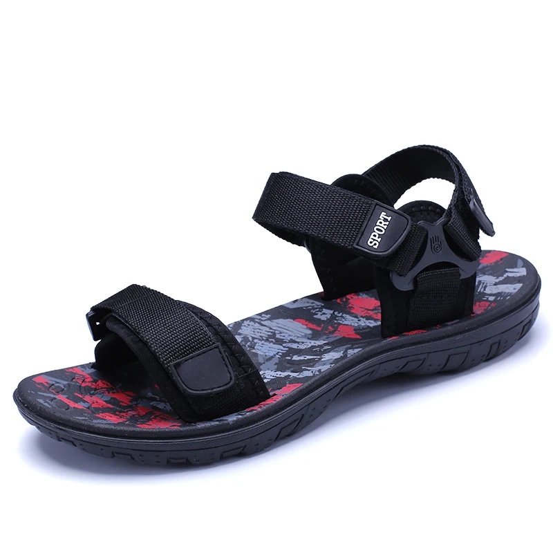 

Men Sandals Beach Shoes Vietnam Sandals Breathable Sport Beach Sandals for men, Black/red, black/green