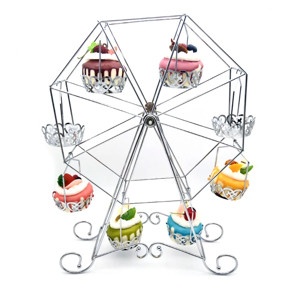 

Ferris Wheel Cupcake Stand - Rotating Dessert Holder Station Tower - Spinning Cupcake Tray Cake Tools Metal