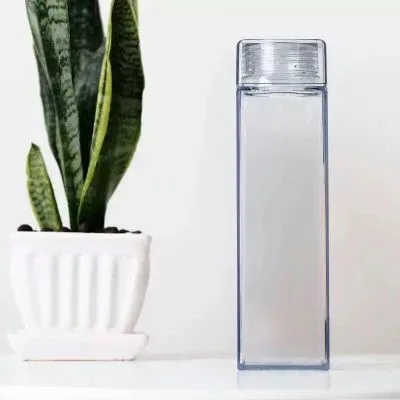 

Summer outdoor 2020 hot 500ml square plastic water bottle, Personalized Logo custom cute Squared shape Clear PS plastic bottle, As is or customized