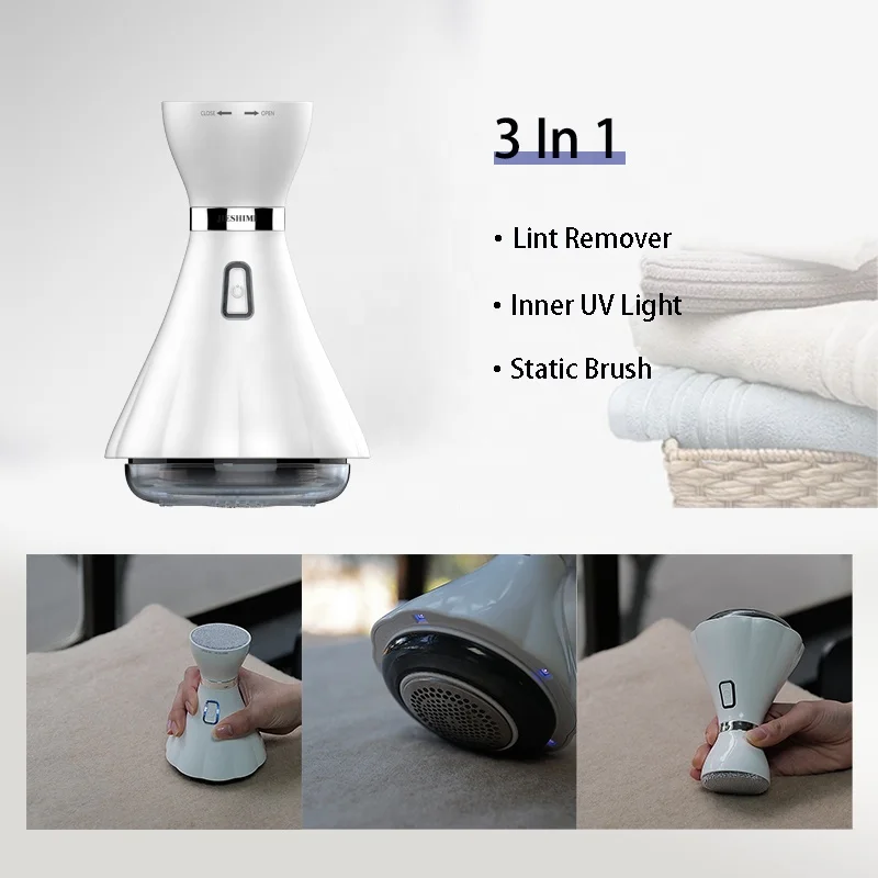 

New Invention Clothes Lint Remover UV Light Sterilizer Pill Fuzz 3 In 1 Electric Fabric Shaver, Blue, white, customizaiton is availabe