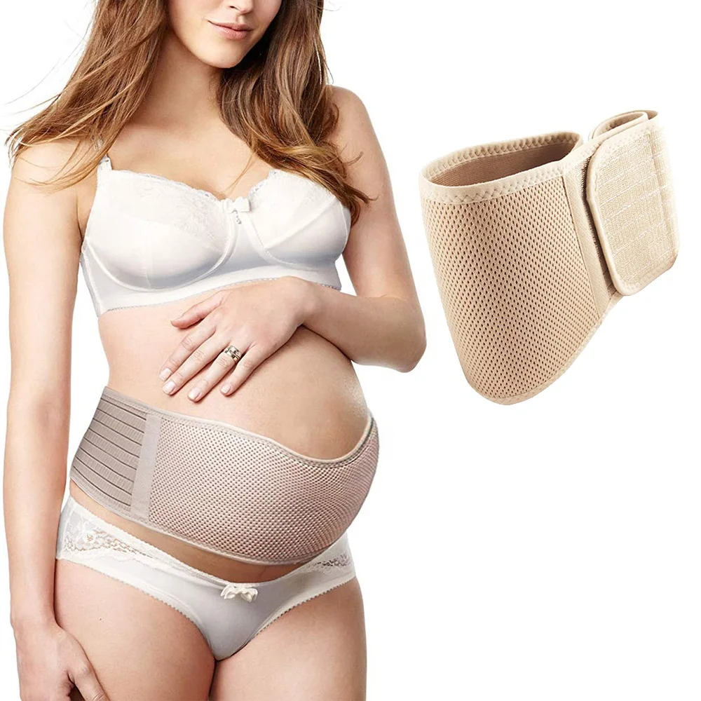 

Maternity Belt Breathable Pregnancy Back Support Premium Belly Band Lightweight Abdominal Binder, Black,skin,grey