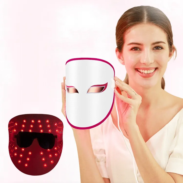 

OMG therapy mask 3 colors light therapy led facial mask skin rejuvenation electroporation beauty instrument photon Anti wrinkle, White purple pink