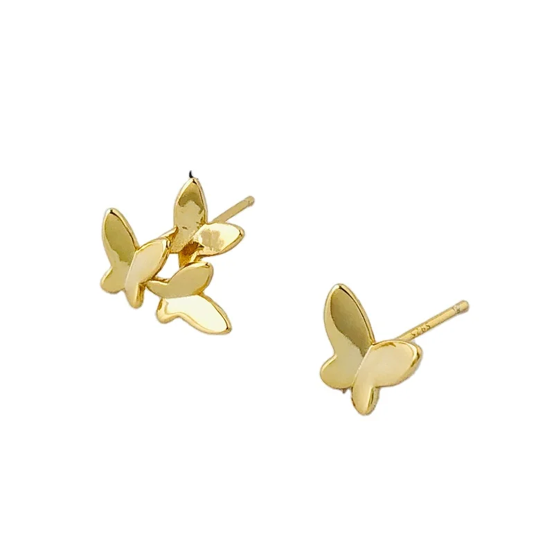 

Trending Gold Plated Jewelry 925 Sterling Silver Butterfly Stud Earrings Women