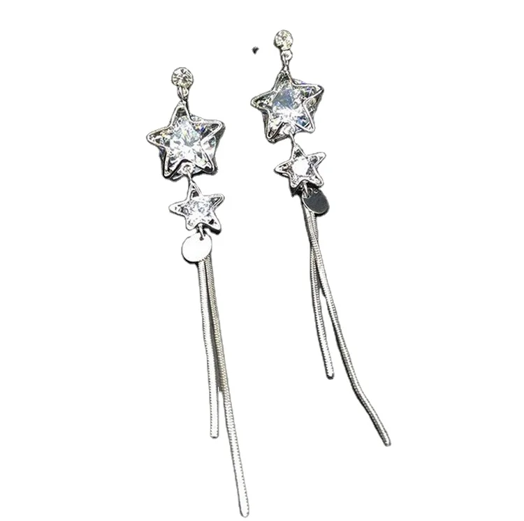 

Copper and silver are elegant and versatile star tassel earrings