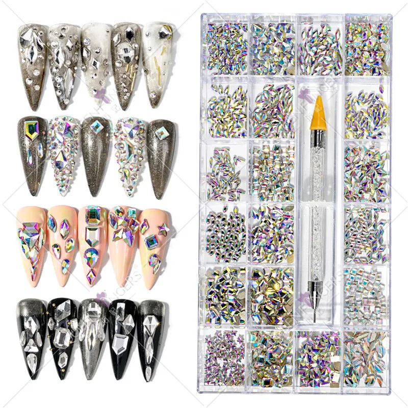 

New color small aluminum flower three-dimensional rose flower DIY accessories small flower nail art jewelry Nail Rhinestones, As shown