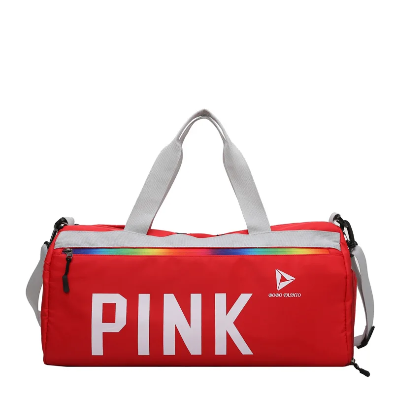 

2022 new fashion hot lettering pink travel sport beach bags pink duffle bag, Customized color