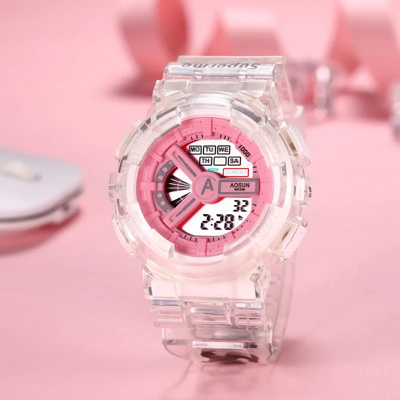 

Kegllect Wholesale Sport Watch Ladies Transparent Strap Waterproof Watches Beautiful Quartz Women WristWatches
