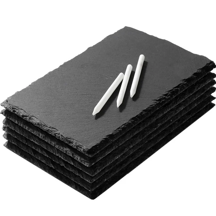 

BBQ wide range of high quality rectangular rock slab steak plates, Black