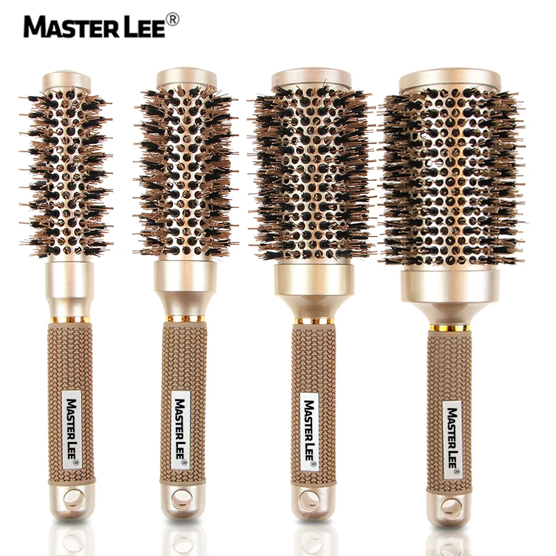 

Masterlee custom logo wave hair brush Round brush ceramic barber comb, Gold