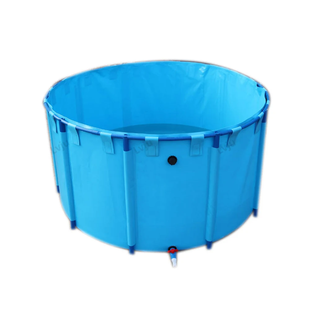 

Lvju Custom Non Toxic Pvc Tarpaulin Fish Tank Farm Foldable Fish Pond Tank, Light blue, dark blue, gray, white/custom