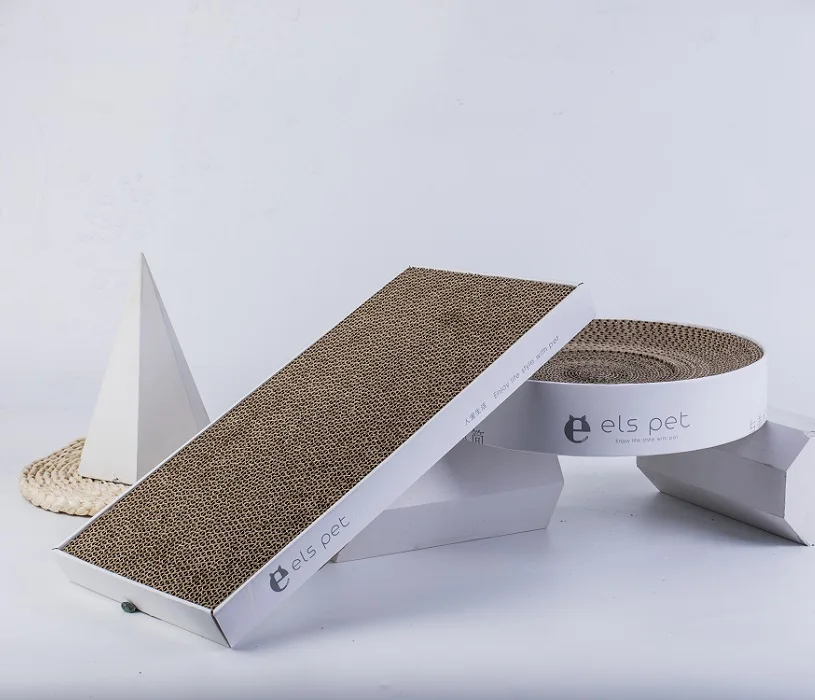 

Hot Selling Pet Corrugated Scratching Pad Cat Scratch Board with Catnip, White