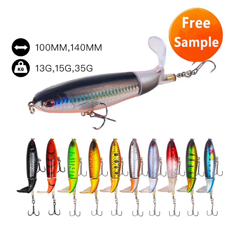 

Whopper Plopper Luya 13g 15g 35g Black Fishing Lures Poppers Saltwater, 10 colors