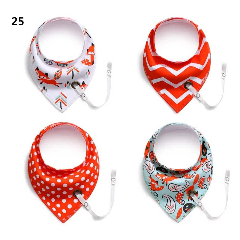

2020 Hot Selling Washable Organic Cotton Bandana Bibs with Teether., As photos