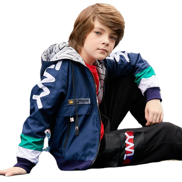 

Sports children's autumn and winter boys jackets hooded windbreaker jacket