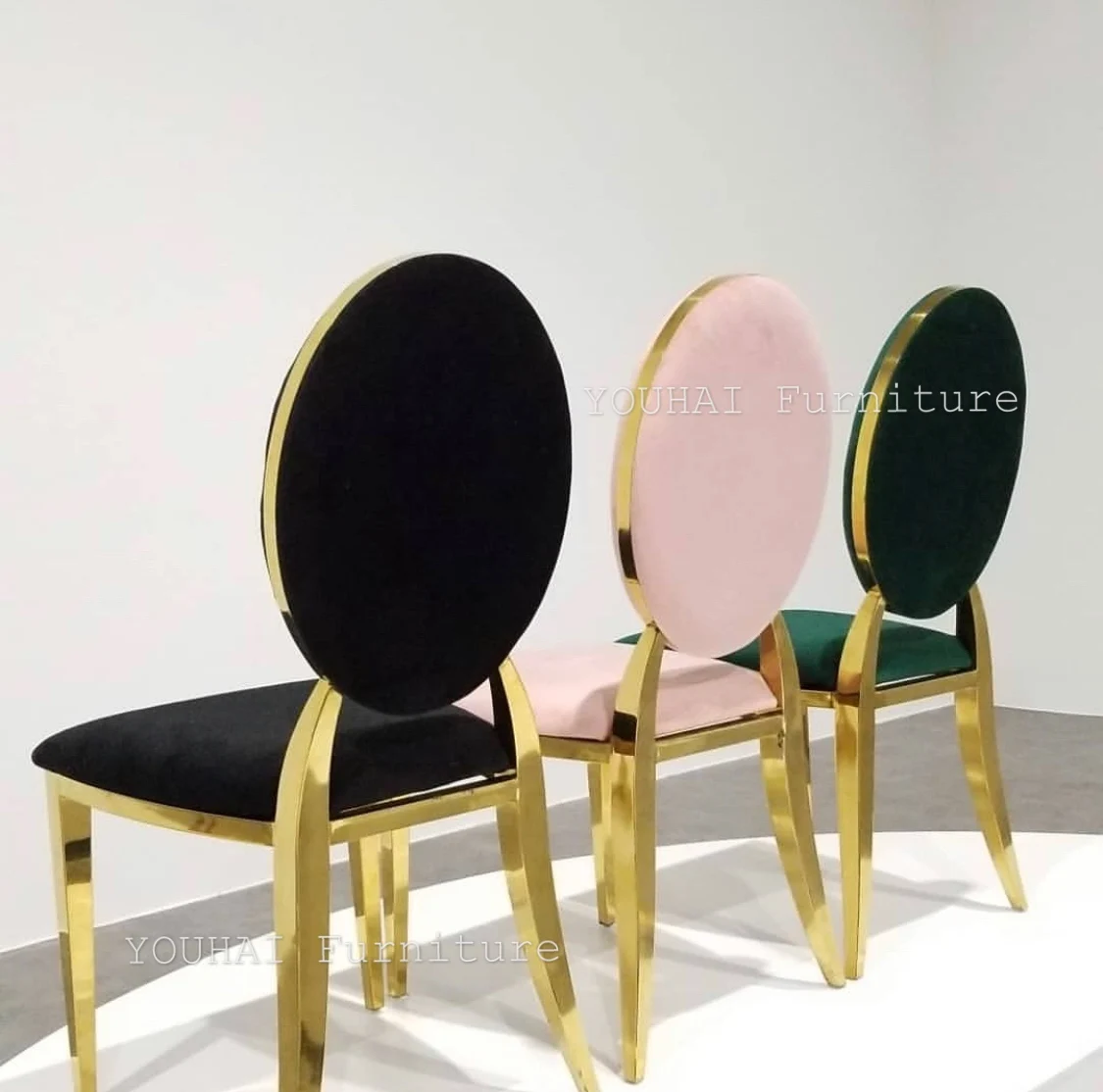 Luxury Royal Stackable Stainless Steel Gold Wedding Banquet Chairs