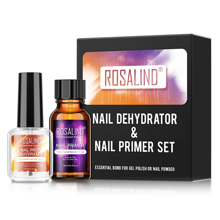 

Rosalind wholesale no need cure air dry 15ml nail dehydrator nail primer kits uv/led gel polish tools sets for nail art design, Clear