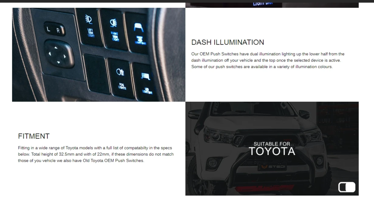 12v Led Push Button With Laser Etched Symbol On-off Led Light Bar Push