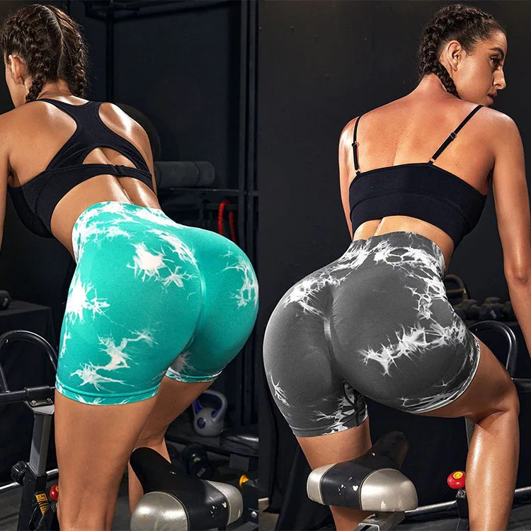 

Oem Odm Pantalones Cortos Deportivos Para Mujer Custom Workout Short Pants Womens Tie Dye Yoga Shorts Women