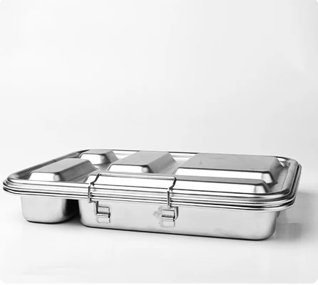 

Aohea camping school 304 stainless steel bento lunchbox for kids, Silver
