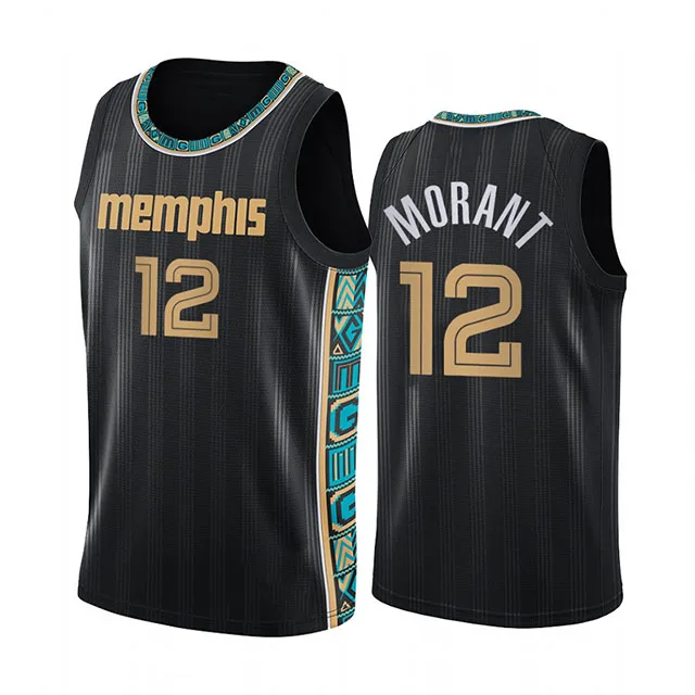 

12 Morant wholesale high quality men embroidery Basketball jersey