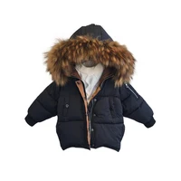 

Popular cotton fur hood children warm outwear children jacket kid coat for winter