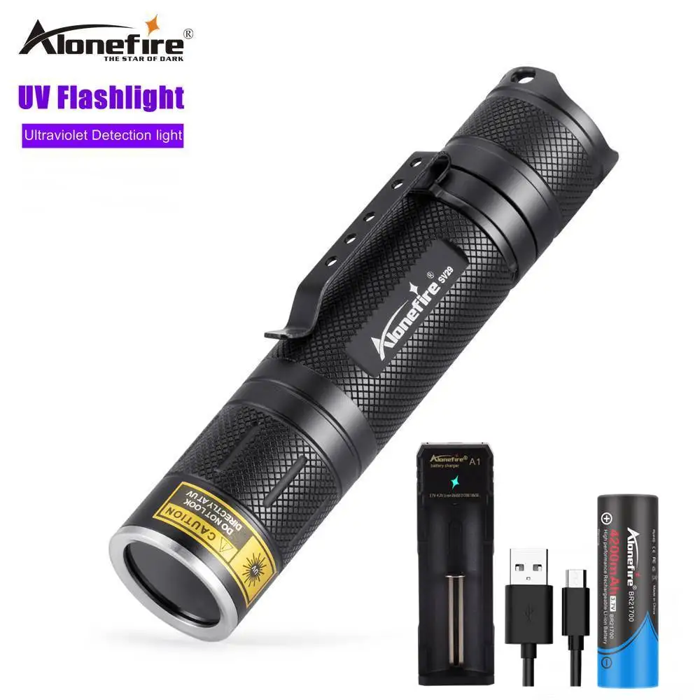 

Alonefire SV29 12W 365nm High power Torch UV flashlight Leakage Fluorescent agent Invisible ink detection Ore Pet Stains Marker