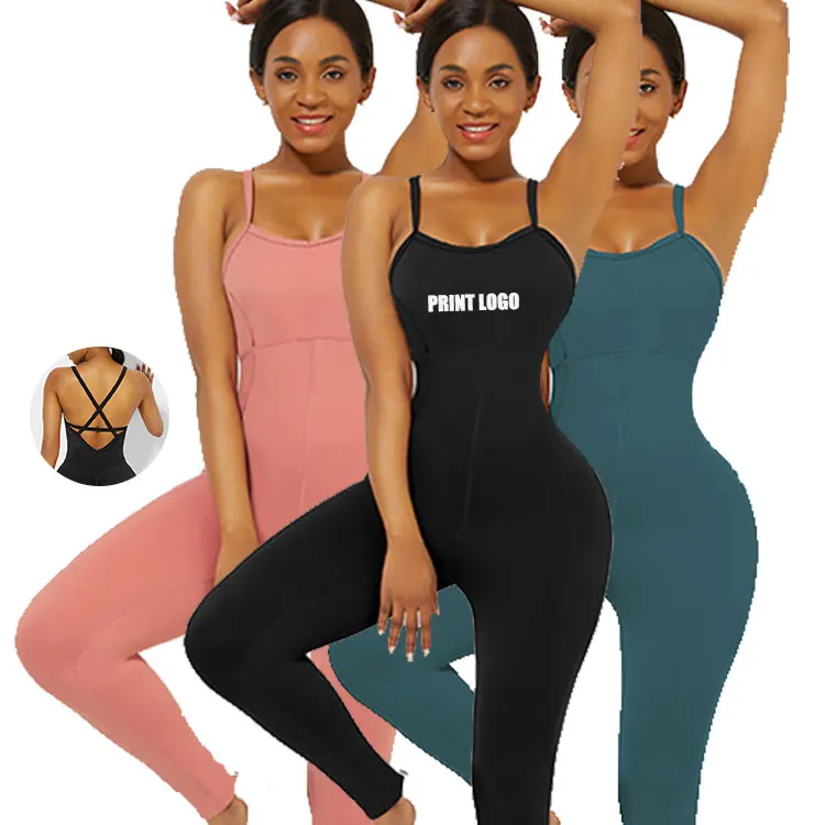 

2021 custom logo one piece fitness women yoga suit pants custom workout clothing set, As show