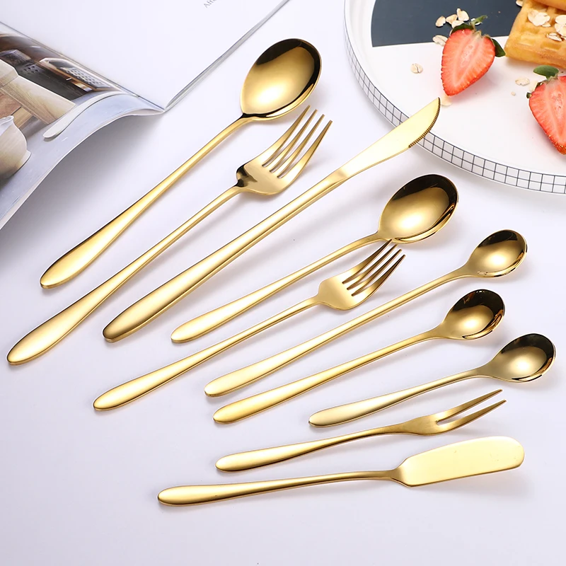 

Approved Wholesale Gold Stainless Steel Cutlery Set, Silver/gold/rose gold/blue/black/rainbow/purple