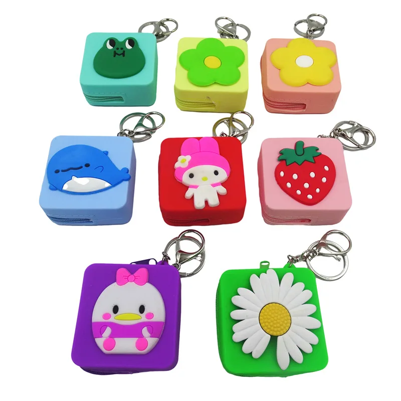 

2021 Jelly wallet manufacturer Cartoon doll holding bag portable key chain love wallet oem end odm