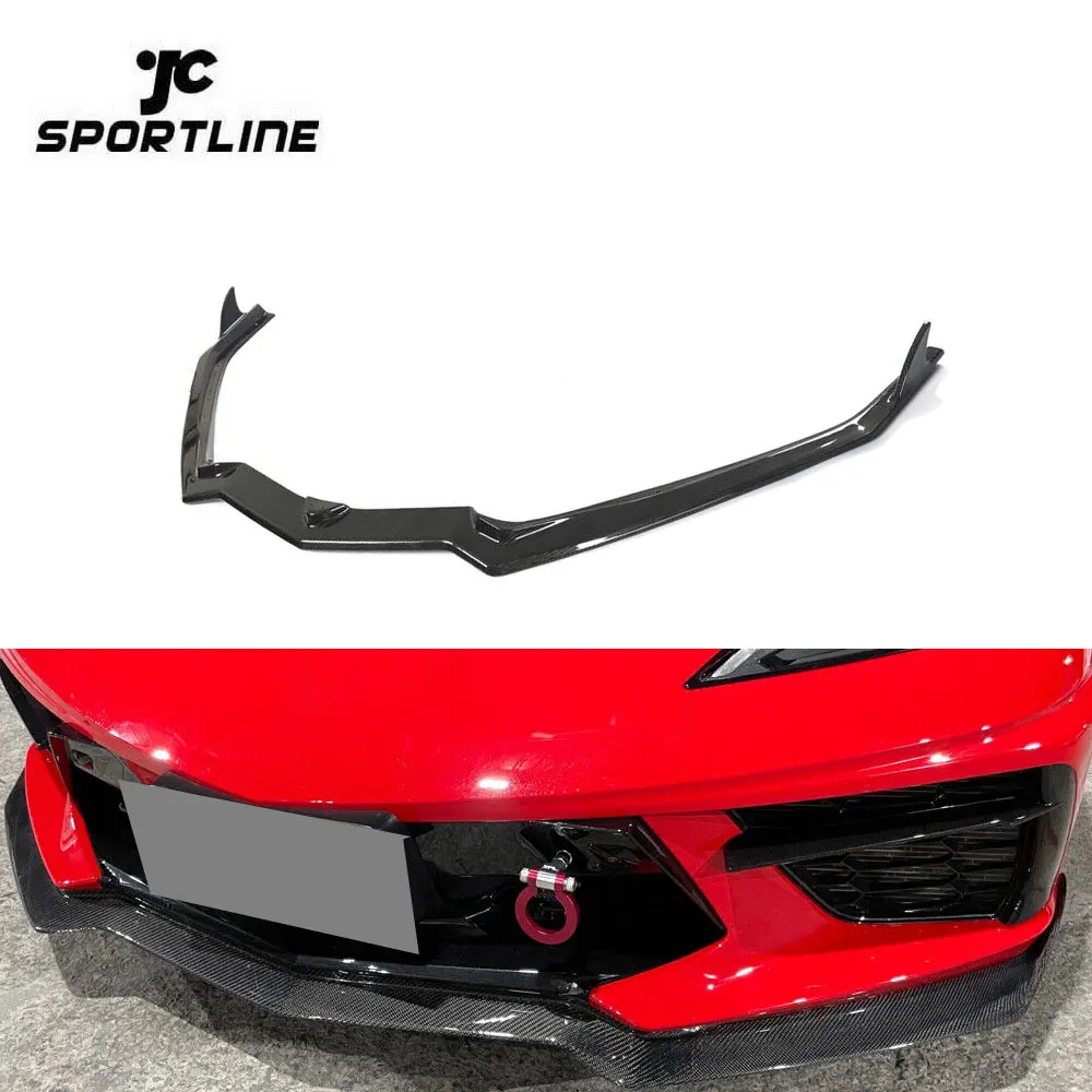 

Real Carbon Front Bumper Splitter Lip Spoiler For Chevrolet Corvette Stingray C8 2020 2021