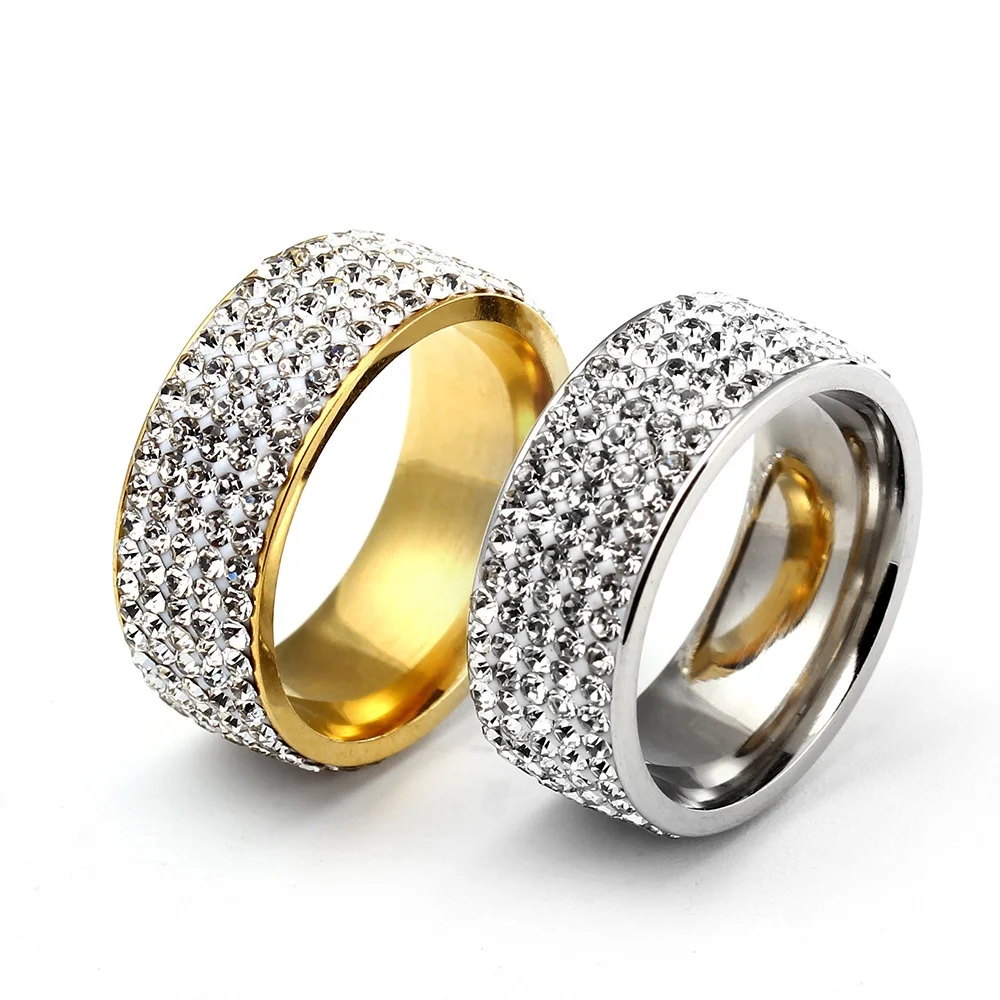 

2021 Wholesale Cheap Price Fashion Jewelry Crystal Wedding Ring Stainless Steel Diamond Ring For Women, As picture