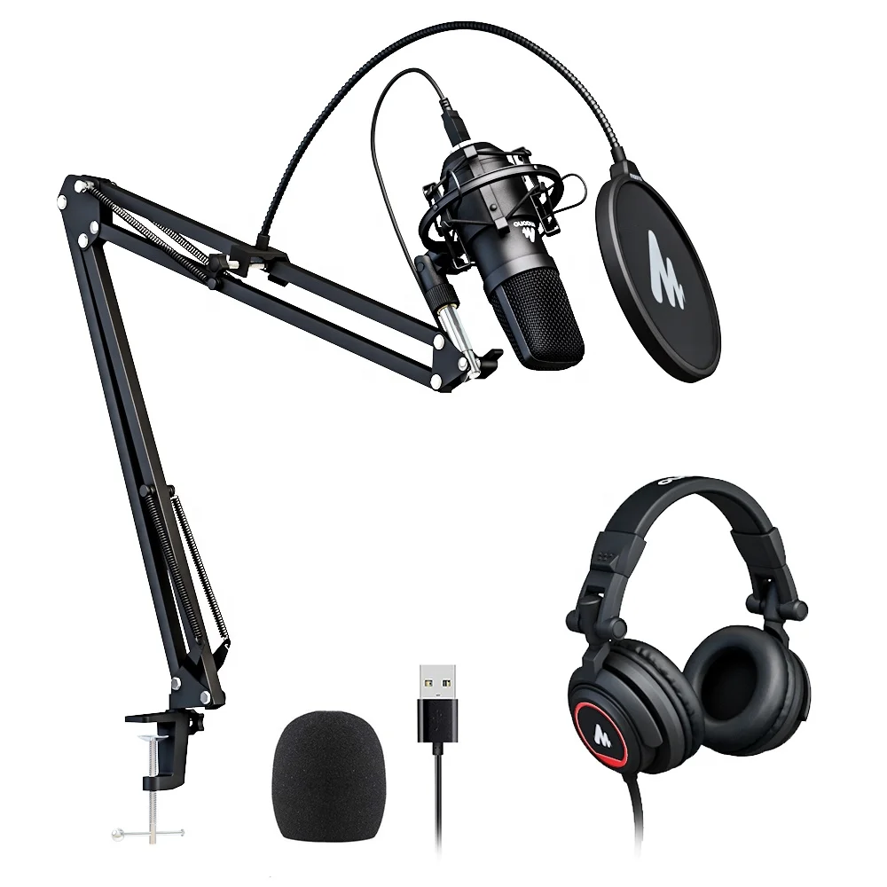 

MAONO Studio Condenser Cardioid Microphone Kit with Foldable Headphone