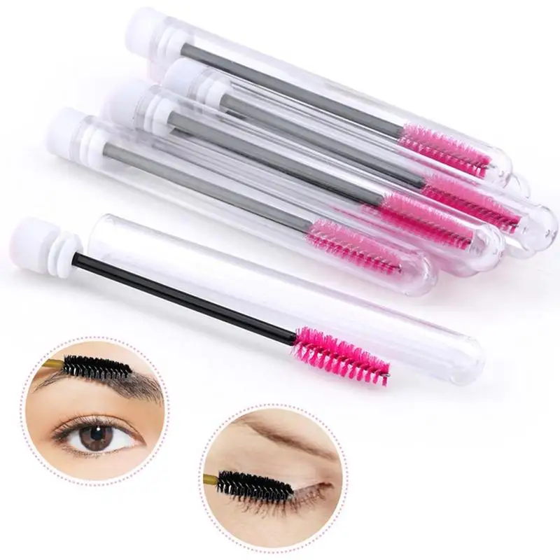 

Disposable eyebrow brush. Separate eyelash design for eyebrow coloring wand extension mascara applicator wand brush, Red,pink,yellow,blue