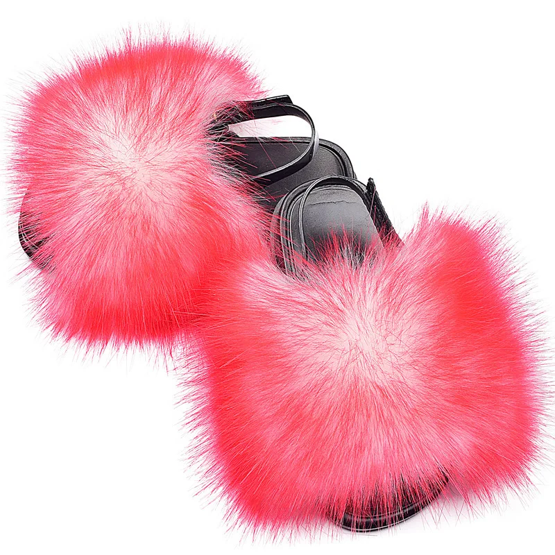 

Slippers Kids Fluffy Slippers Children Slides Faux Fur Flip Flops Plush Shoes Girls Outdoor Furry Home Cute Baby SandalsFashion