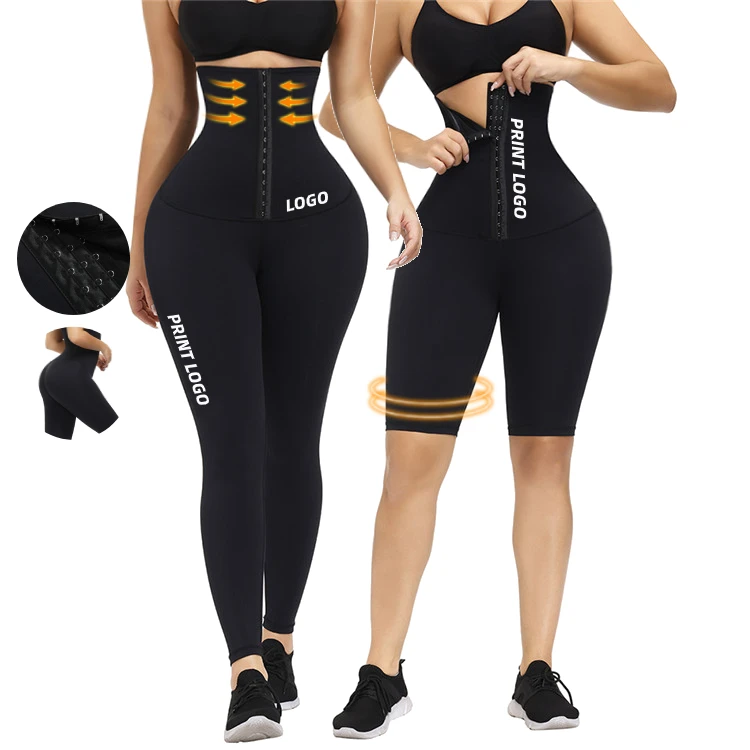 

HEXIN Adjustable 3 Hooks High Waist Yoga Pants Leggings Women Waist Trainer Corset Leggings