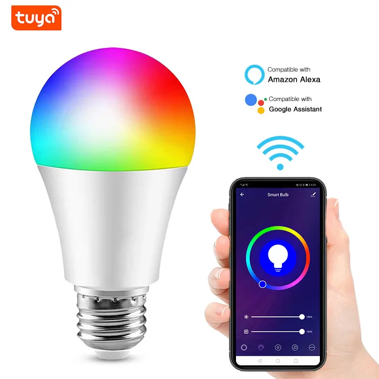 E27 wifi bulb Voice Control Smart Life APP 10W 1100LM Smart WIFI Led Light Bulb Compatible With Alexa and Google
