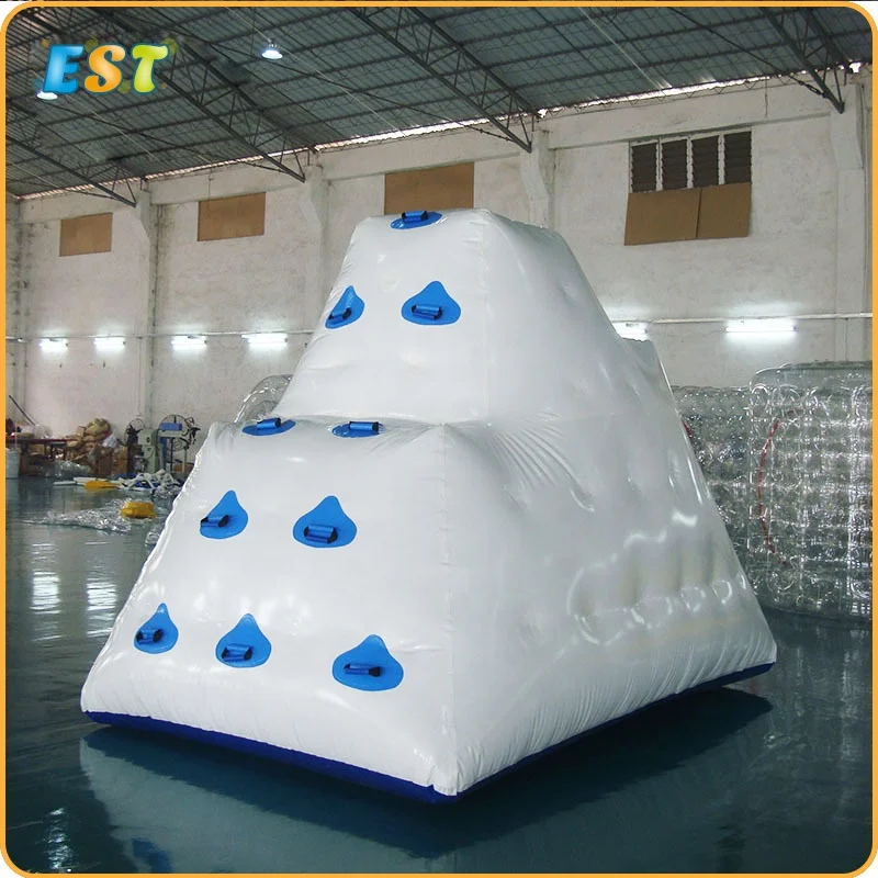 

Floating inflatable iceberg climbing tower inflatable water island for Water Park, Blue, white, red, green or customized as request