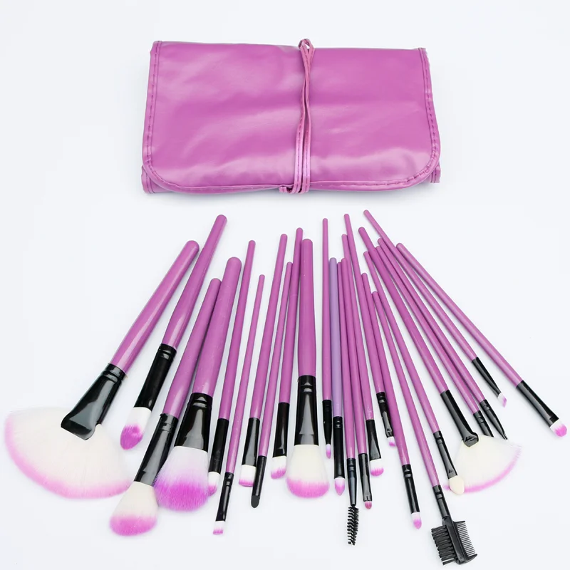

24pcs PU Bag Professional Custom Logo Synthetic Hair Colorful Makeup Brush Set
