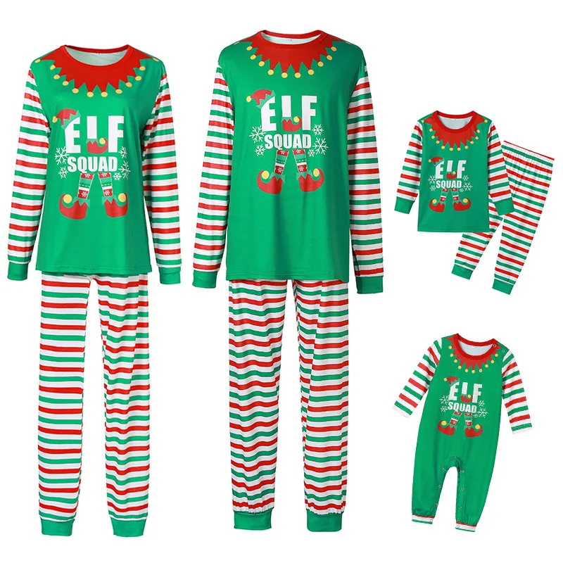 

Wholesale Cotton Family Green Sleepwear Woman Pajama Sets Women Men Kids Baby Matching Clothing Christmas Pajamas, Customized color